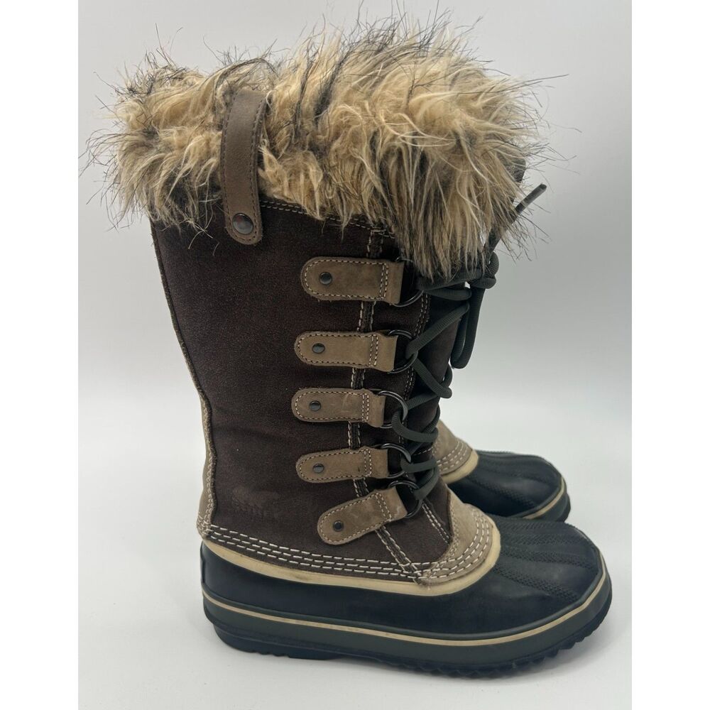 SOREL Joan Of Arctic Boots Womens Size 7 Waterproof Snow Rain Winter Faux Fur